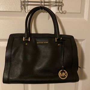 Michael Kors black satchel with gold hardware